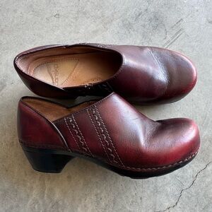 Dansko 'Sienna' Leather Clogs, Oxblood Red, Size EU 39 / Women's US 8.5-9
